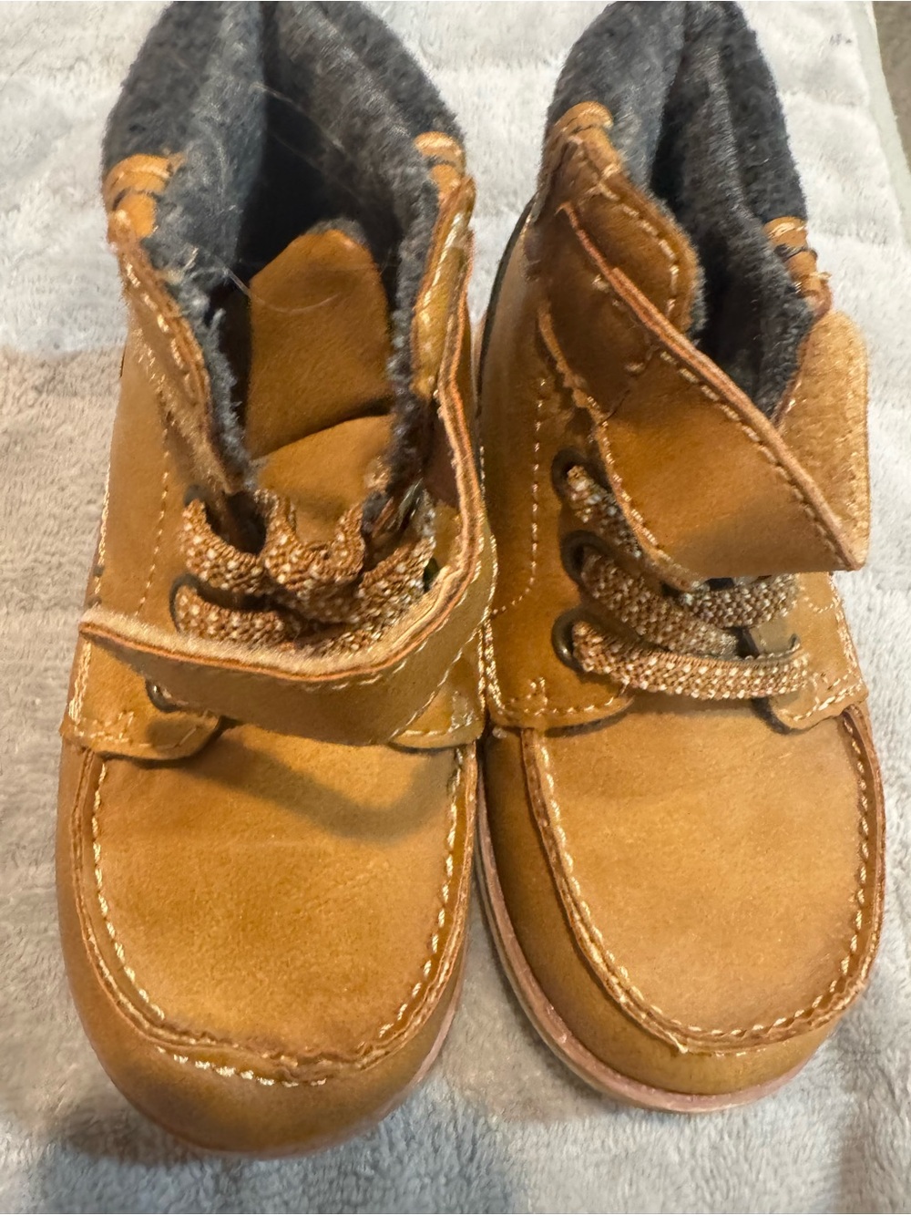 Crown Vintage Brown Kids Boots with Gray Lining